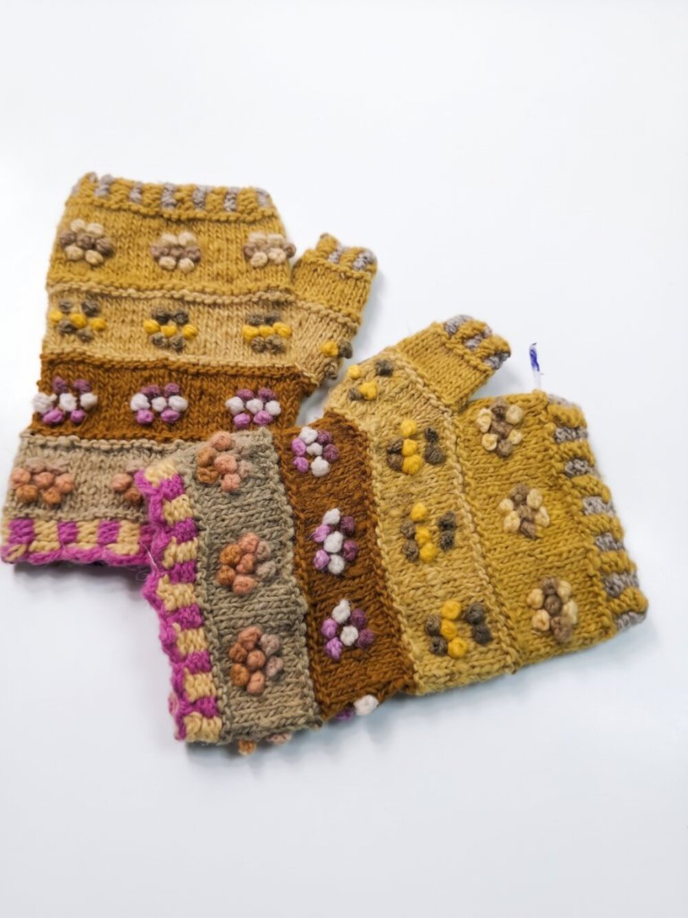 Andean Gloves Mittens Knitted Alpaca Wool Cusco Warm Winter
